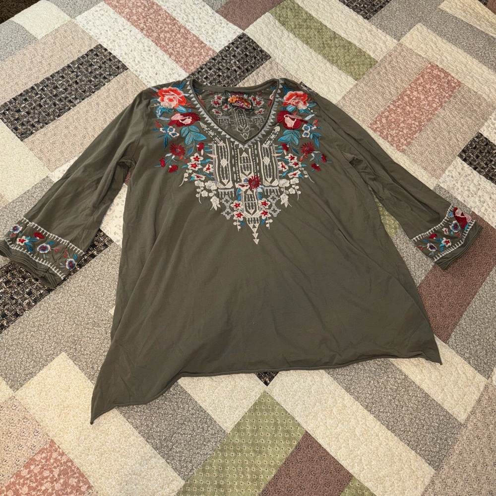 Johnny Was Embroidered Top